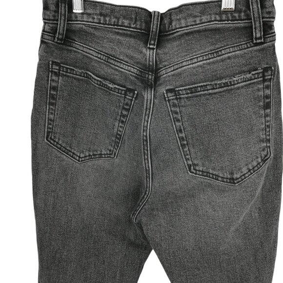 Abercrombie & Fitch The Ankle Straight Ultra High Rise Size 26 2R Distressed Raw - Picture 8 of 11